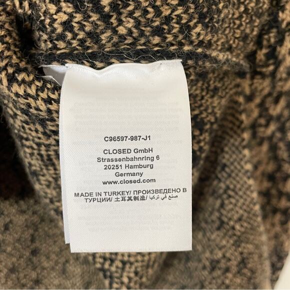 CLOSED Jacquard Pattern Alpaca Wool Slouchy Sweater Brown Black Chunky Knit NWT - Picture 10 of 12